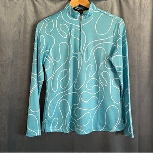 Jamie Sadock Simplicité 1/4 Zip Long Sleeve Golf Tennis Pickleball Artsy Shirt S